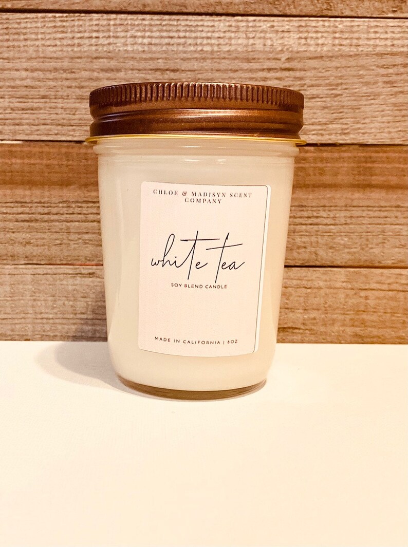 Handmade Natural White Tea Scented Candle Free Shipping Aromatherapy spa and Relaxation Candle Non toxic Organic Essential Oil Candle