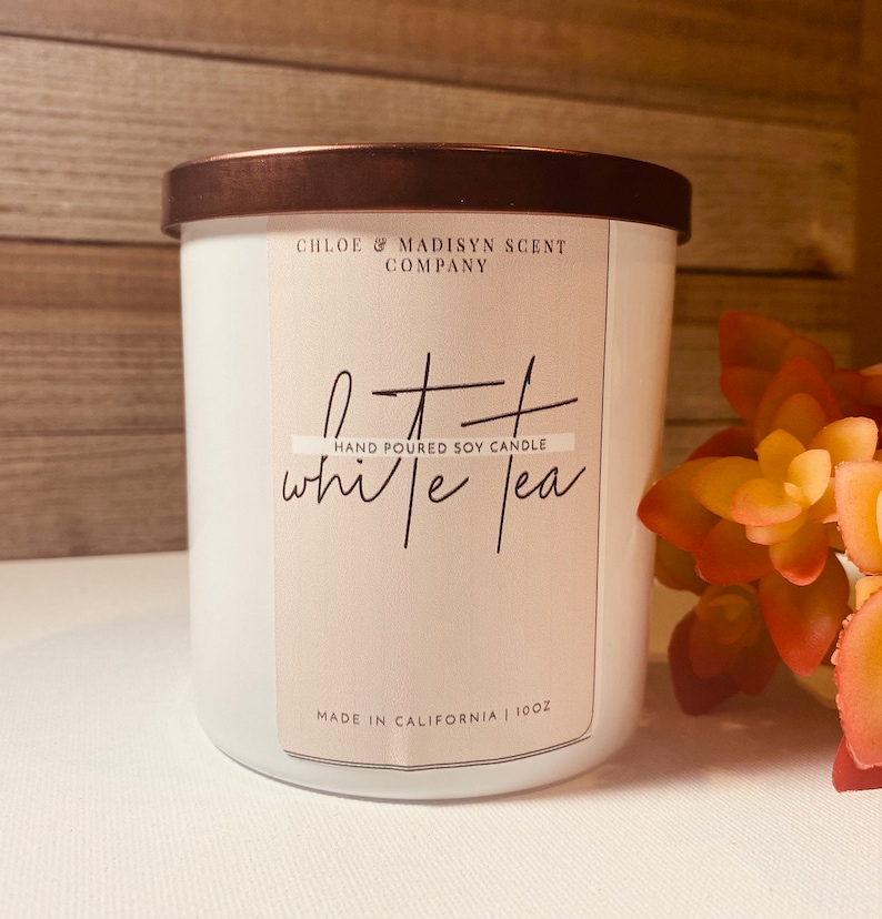 Handmade Natural White Tea Scented Candle Free Shipping Aromatherapy spa and Relaxation Candle Non toxic Organic Essential Oil Candle