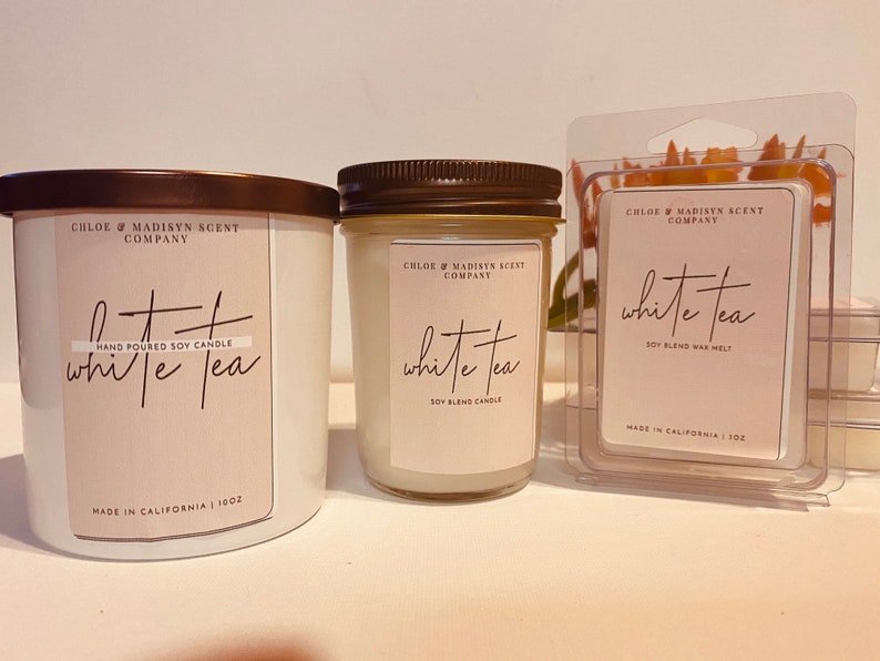 Handmade Natural White Tea Scented Candle Free Shipping Aromatherapy spa and Relaxation Candle Non toxic Organic Essential Oil Candle