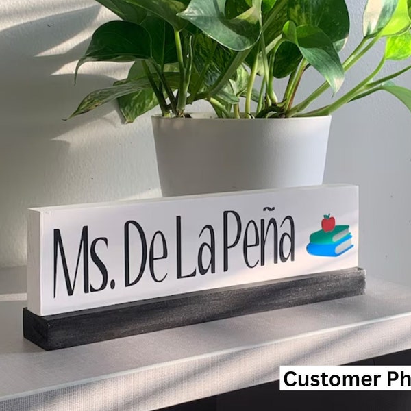 Personalized Teacher Name Plate, Name Plaque, wood name plate, teacher gift, co-worker gift, teacher name plate for desk, name sign for desk