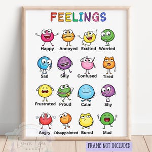 Póster de sentimientos, gráfico de emociones, rincón de calma en el aula, gráfico de sentimientos de los niños pequeños, póster educativo, gráfico de aula de educación especial, gráfico de autismo