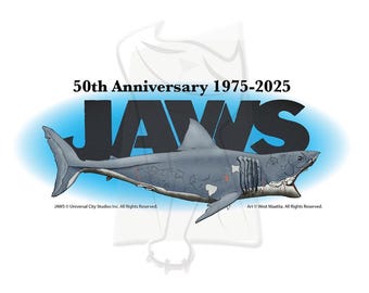 Jaws - sticker 50e verjaardag
