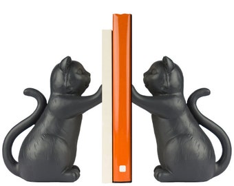 Joyvano Cat Bookends for Shelves – Decorative Cat Book Ends to Hold Books - Book Holders for Home, Office, Kitchen or Kids Rooms