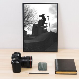 Liverpool street skateboarding Street Photography Wall Art Print, Skateboarding 35mm Vintage Art Print