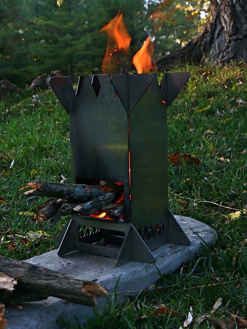 Flat Pack Rocket Stove Collapsible Portable Stainless image 6