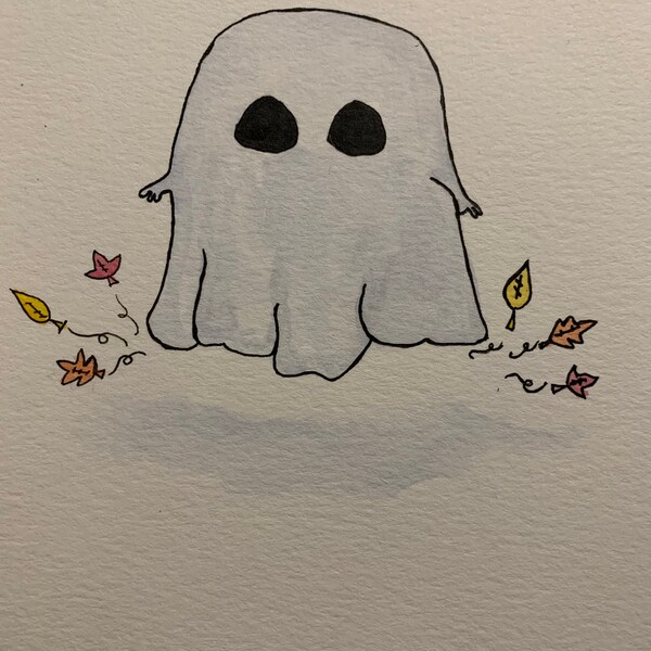 Ghost with autumn leaves