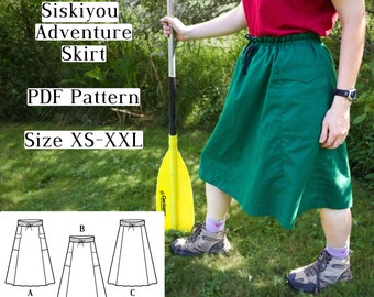 Siskiyou Adventure Skirt PDF Pattern - Size XS-XXL - Hiking, Athletic, Workout, Modest