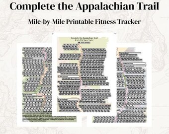 Appalachian Trail Running Hiking Walking Challenge Printable | Mileage Fitness Tracker | Virtual Hike Adventure PDF