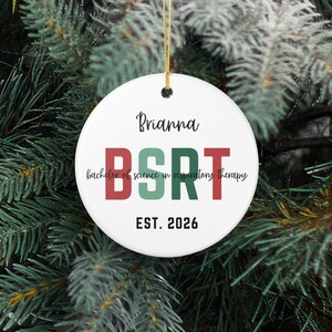 Spersonalizowana ozdoba dla terapeuty oddechowego, spersonalizowany prezent RT na zakończenie studiów BSRT, prezent dla studenta RT, prezent dla absolwenta terapii oddechowej