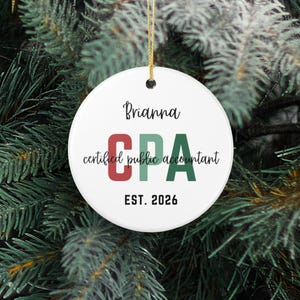 Personalisierte CPA Ornament Kundenspezifische Buchhalter Geschenk für neue CPA Geschenk für ihn Weihnachtsgeschenk für sie CPA Prüfung Abschlussgeschenk für Buchhalter