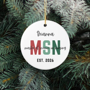 Personalized Nurse Ornament for MSN RN Graduate Custom Nurse Ornament Graduation Gift for Nursing Student New Nurse Gift Future Nurse Gift