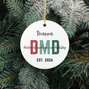 Adorno de dentista personalizado, regalo de DMD personalizado, regalo de graduación de la escuela de odontología para estudiantes de odontología, regalo de graduación, regalo de dentista nuevo para graduados de DMD