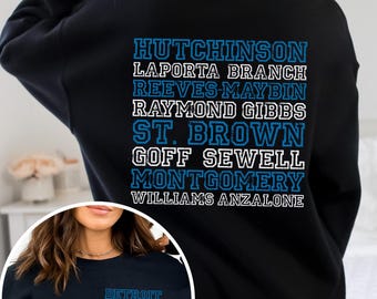 Detroit Football Sweatshirt Vintage Detroit Football Players Crewneck Gift for Detroit Football Fan Gift Detroit Game Day Shirt Unisex