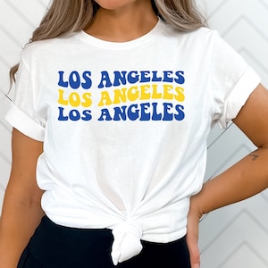 Los Angeles Football T-Shirt Vintage Los Angeles Football TShirt Gift for LA Football Fan Gift Retro LA Game Day Shirt for Her Women&#39;s