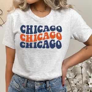 Chicago Football T-Shirt Vintage Chicago Football TShirt Gift for Chicago Football Fan Gift Retro Chicago Game Day Shirt for Her Women&#39;s