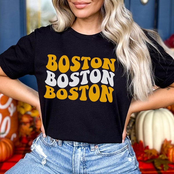 Boston Hockey T-Shirt Vintage Boston Hockey TShirt Gift for Boston Hockey Fan Gift Retro Boston Game Day Shirt for Her Women's T-Shirt