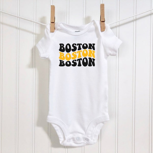 Boston Hockey Baby Onesie® Boston Hockey Infant Bodysuit Boston Hockey Fan Baby Shower Gift Hockey Onesie® for Newborn