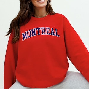 Montreal Hockey Sweatshirt Vintage Montreal Hockey Crewneck Shirt Gift for Montreal Hockey Fan Gift Retro Game Day Shirt for Her Women&#39;s