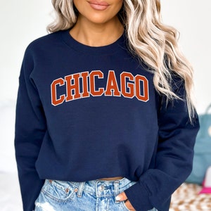 Chicago Football Sweatshirt Vintage Chicago Football Crewneck Shirt Gift for Chicago Football Fan Gift Retro Chicago Game Day Shirt Women&#39;s