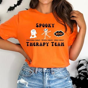 Halloween Therapy Team T-Shirt Occupational Therapy Shirt Physical Therapy Shirt Speech Therapy Shirt Spooky OT PT SLP Group Halloween Shirt
