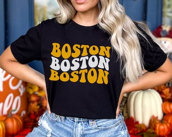 Boston Hockey T-Shirt Vintage Boston Hockey TShirt Gift for Boston Hockey Fan Gift Retro Boston Game Day Shirt for Her Women's T-Shirt