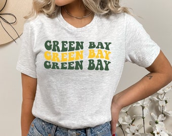 Green Bay Football T-Shirt Vintage Green Bay Football TShirt Gift for Green Bay Football Fan Gift Retro Game Day Shirt for Her Women&#39;s