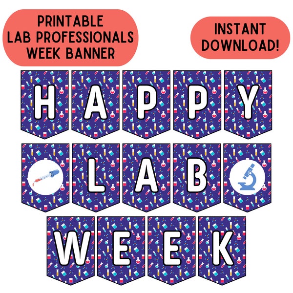 Laboratory Professionals Week Banner Lab Week Sign Printable Lab Week Decorations Medical Laboratory Professionals Appreciation Download