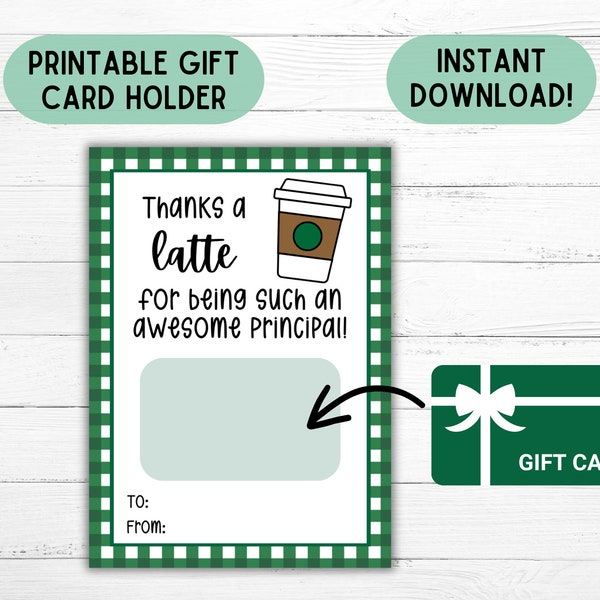 Principal Gift Card Holder School Principal Day Card Printable School Principal Christmas Gift Principal Appreciation Gift Card Holders