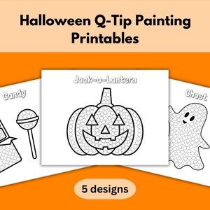 Halloween Q-Tip Painting Halloween Fine Motor Craft Kids Pediatric OT Fine Motor Activity Peds Occupational Therapy Printable for Teachers