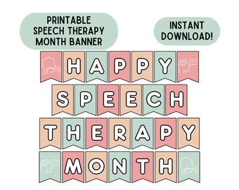 Bannière du mois de l'orthophonie, signe du mois de l'orthophonie, téléchargement imprimable, décorations du mois de l'orthophonie, joyeux anniversaire de l'orthophonie