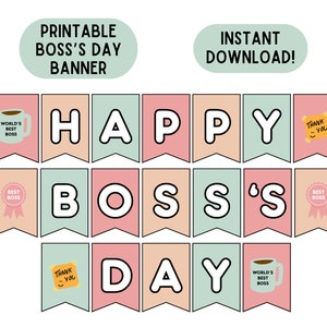 Boss's Day Banner Boss' Day Sign Printable Bosses Day Decorations Boss Appreciation Download Happy Boss's Day Sign Best Boss Banner