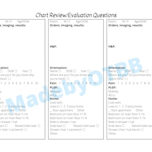 Chart Review and Evaluation Template for Acute Care Occupational ...
