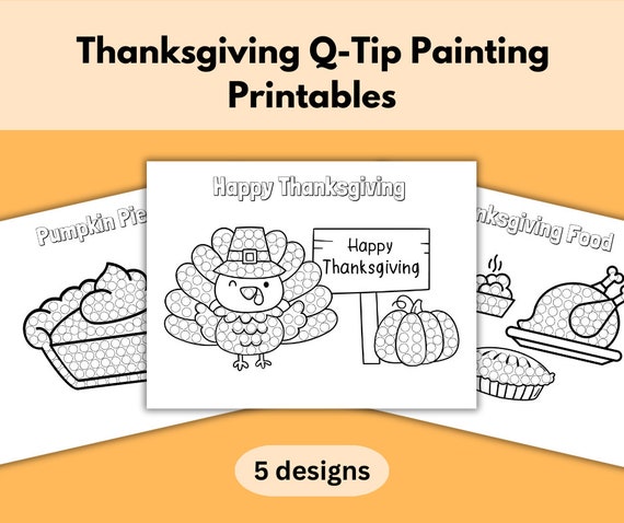 Thanksgiving Q-Tip Painting Turkey Fine Motor Craft Kids Pediatric OT Fine Motor Activity Peds Occupational Therapy Printable for Teachers