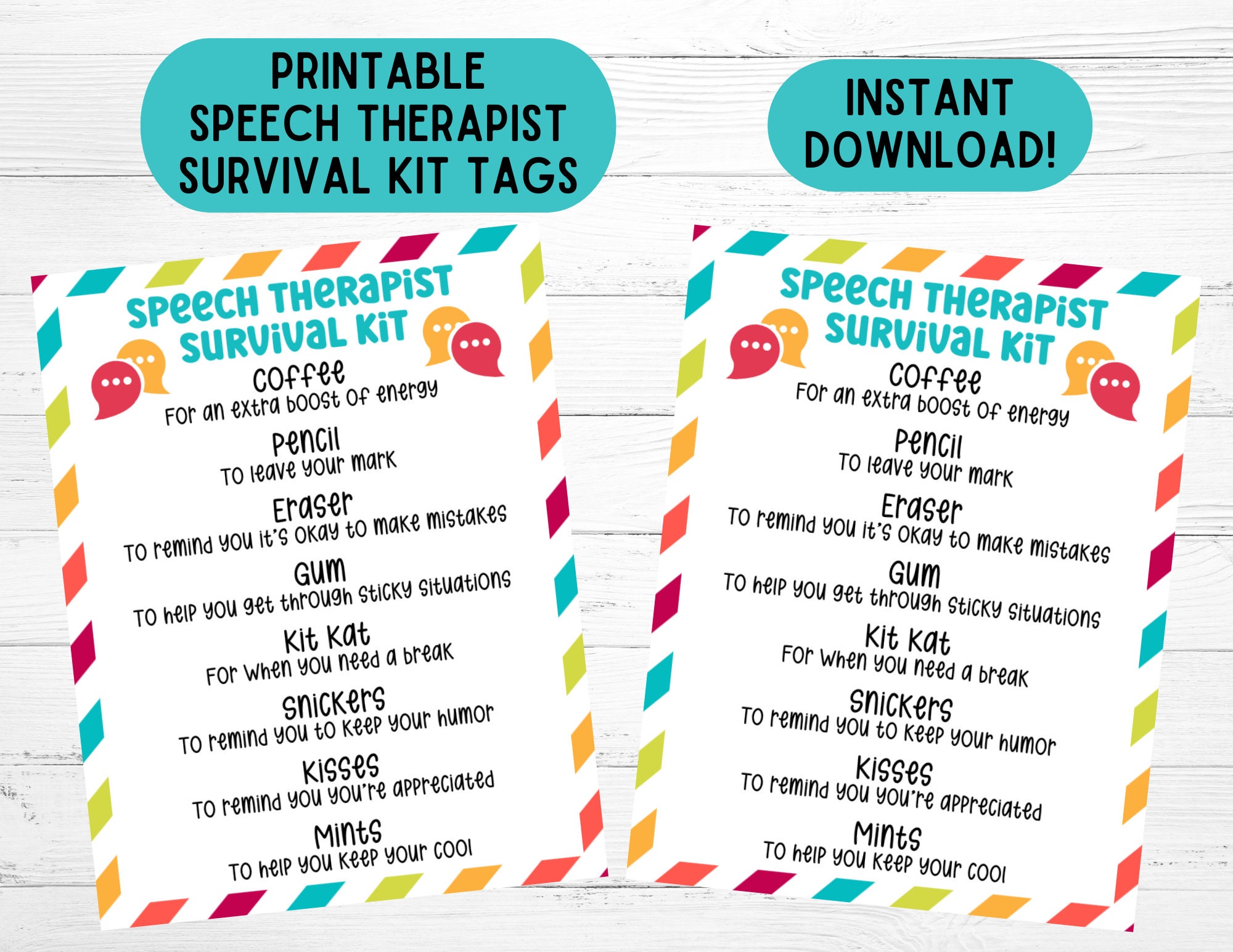 Sprachtherapeuten-Tasche „SLP Survival Kit“ – 23 X 17 X 5 Cm, Segeltuch, Mit Reißverschluss, Geschenkidee