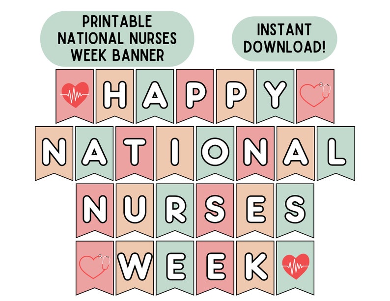National Nurses Week Banner Nurses Week Sign Printable Nurse Week ...