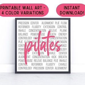 Pilates Wand Kunst Pilates Poster zum ausdrucken Pilates Studio Dekoration Pilates Print Download Pilates Studio Dekor Pilates Instruktor Geschenk