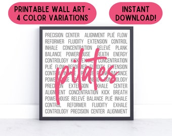 Pilates Wall Art Pilates Poster Printable Pilates Studio Decorations Pilates Print Download Pilates Studio Decor Pilates Instructor Gift