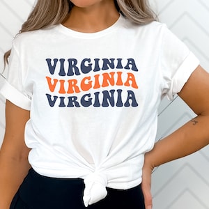 T-shirt Virginie vintage Chemise Virginie Cadeau pour fan de Virginie Cadeau chemise Virginie rétro Game Day T-shirt Virginie vintage pour femme talonnage White