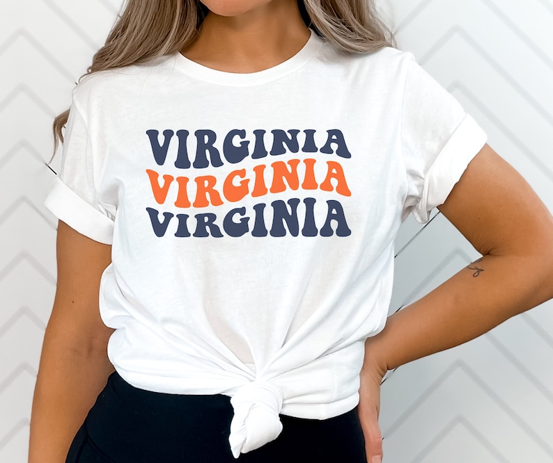 T-shirt Virginie vintage Chemise Virginie Cadeau pour fan de Virginie Cadeau chemise Virginie rétro Game Day T-shirt Virginie vintage pour femme talonnage White