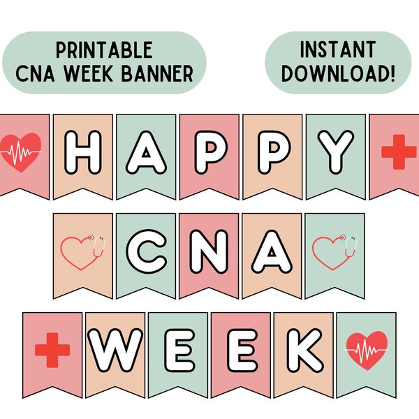 CNA Week Banner Nursing Assistant Week Sign Printable CNA Week Decorations Nursing Assistant Appreciation Download Happy CNA Week Sign