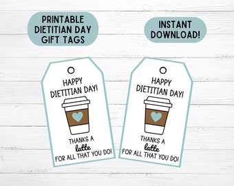 Dietitian Day Geschenkanhänger Dietitian Diäteist Geschenkanhänger Printable Dietitian Day Geschenkanhänger für die registrierte Dietitian Wertschätzung Download