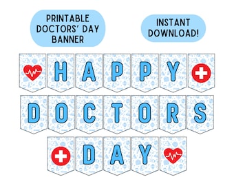 Striscione per la giornata dei medici, cartello per la giornata dei medici, decorazioni stampabili per la giornata dei medici, apprezzamento del medico, download, regalo di ringraziamento per la giornata dei medici
