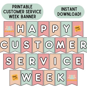 Customer Service Week Banner Customer Service Week Sign Printable Customer Service Appreciation Download Happy Customer Service Week