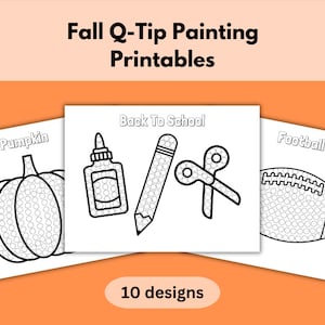 Fall Q-Tip Painting Autumn Fine Motor Craft Kids Pediatric OT Fine Motor Activity Peds Occupational Therapy Printable for Teachers