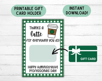 Administrative Professionals Gift Card Holder Administrative Professionals Day Card Printable Admin Christmas Gift Admin Appreciation Gift