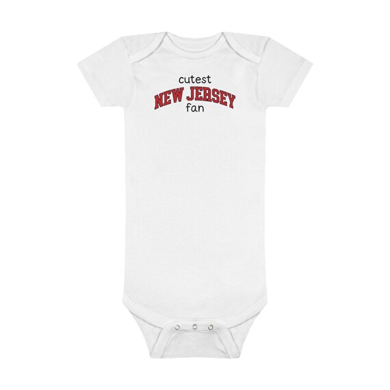 New Jersey Hockey Baby Onesie® New Jersey Hockey Infant Bodysuit New Jersey  Hockey Fan Baby Shower Gift Cutest New Jersey Fan Onesie®