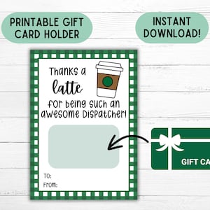 Dispatcher Gift Card Holder Public Safety Telecommunicators Week Card Afdrukbare Dispatcher Kerstcadeau 911 Dispatcher Waardering Cadeau