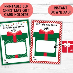 Titulaire de la carte-cadeau pour orthophoniste Carte de Noël SLP Imprimable cadeau de Noël pour orthophoniste Titulaire de la carte-cadeau appréciation SLP Diplômé SLP