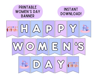 Women's Day Banner International Women's Day Sign Printable Women's Day Download Happy Women's Day Decorations