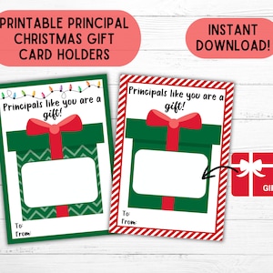 Principal Gift Card Holder Principal Christmas Card Printable School Principal Christmas Gift Principal Appreciation Gift Card Holder